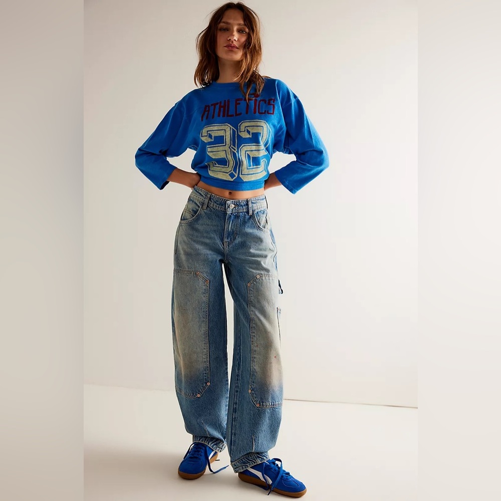 Free People We The Free Loren Carpenter Barrel Jeans in Home On The Range